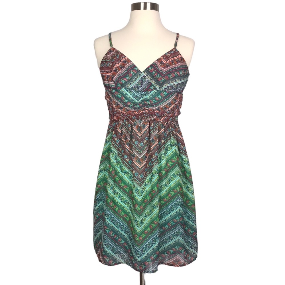 Staring at Stars Dress SunDress Floral Spaghetti Straps Boho Festival Size 10